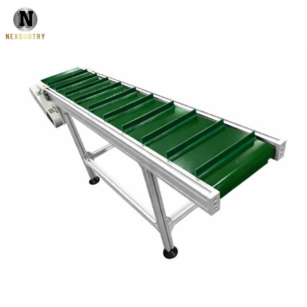 NEXDUSTRY 70.9″ × 19.7″ Motorized Aluminum Belt Conveyor With Cleats